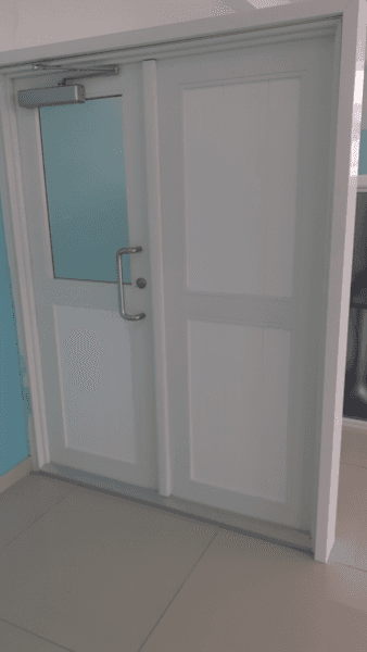 Double swing-view door